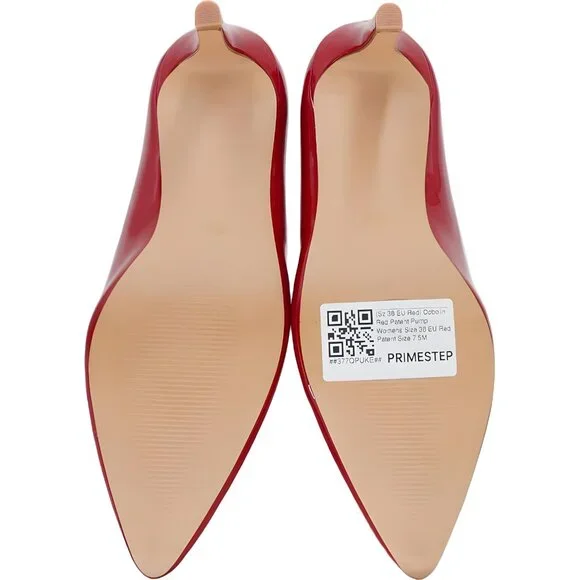 Dobolin Red Patent Pointed-Toe Pumps Heels Women US 7.5M EU 38 - Picture 6 of 6